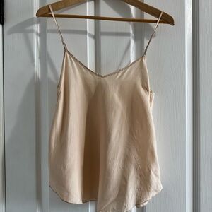 Wilfred by Aritzia 100% Silk Cream Camisole Tank Top Size Small